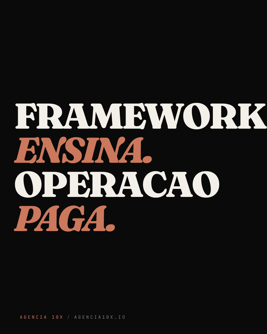 Framework vs operacao